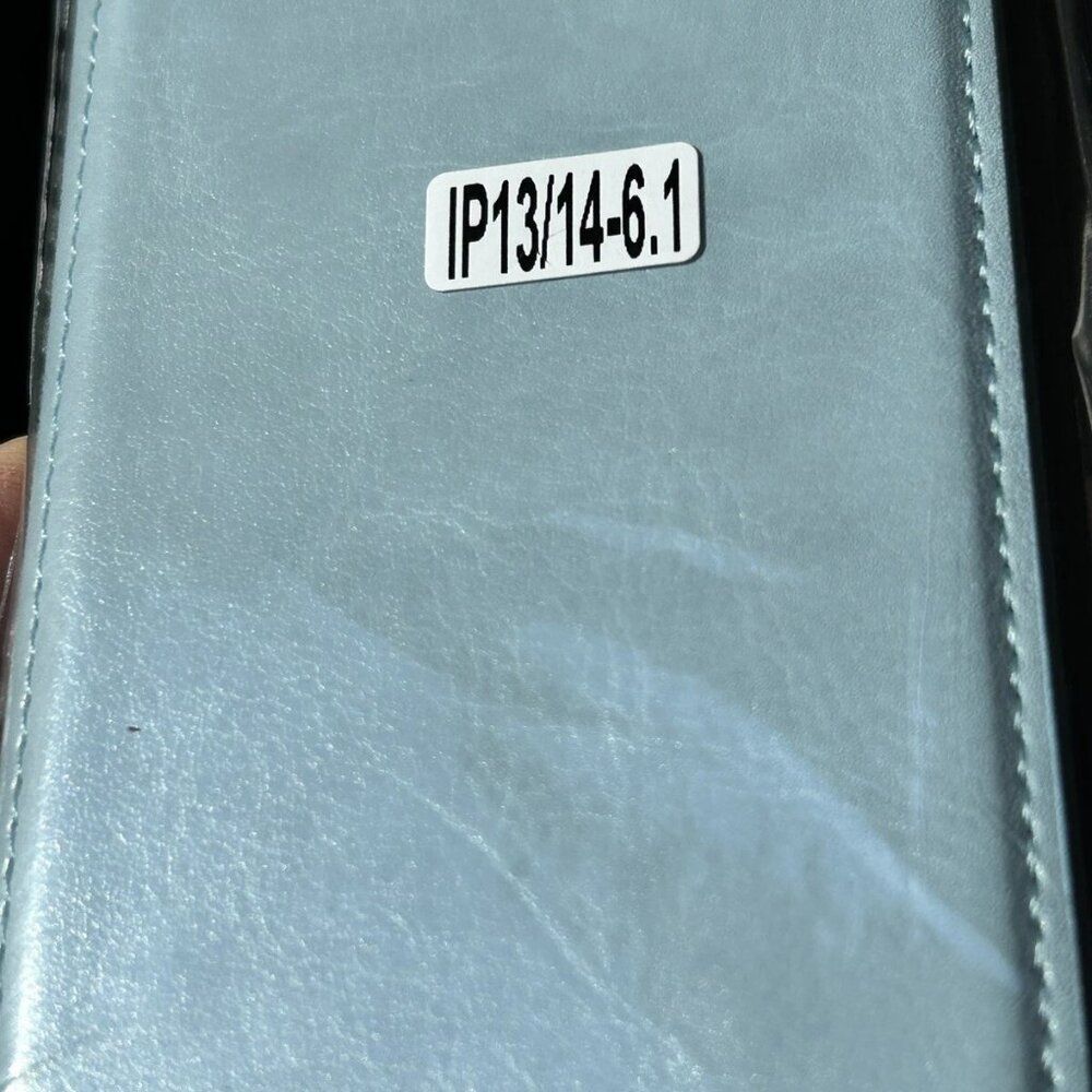 Wallet Case With Card Holder For iPhone 15/14 Plus/13/12/11 Pro Max - Light Blue - Picture 3 of 4